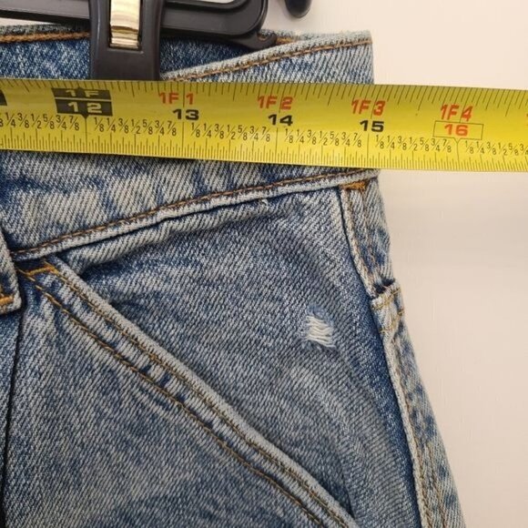 ZARA ZW HIGH-WAIST DENIM BERMUDA SHORTS MID-BLUE SIZE 6 | 4130/041/427 - Picture 6 of 9